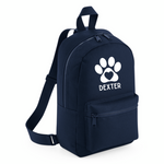 Load image into Gallery viewer, a blue backpack with a dog's paw on it