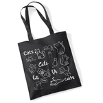 Load image into Gallery viewer, Cat Doodle Tote Bag UK | Cotton Reusable Shopper | Cat Lover Gift