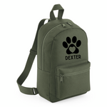 Load image into Gallery viewer, a green backpack with a paw print on it