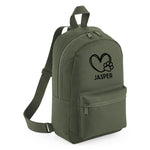 Load image into Gallery viewer, a backpack with a heart and paw on it