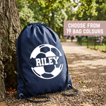Load image into Gallery viewer, Personalised Name Drawstring Football Bag SPLIT Design Custom Sports Bag