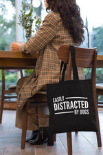 Load image into Gallery viewer, Easily Distracted By Dogs Lightweight Tote Bag