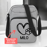 Load image into Gallery viewer, a bag with a dog's name and a heart on it