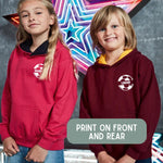 Load image into Gallery viewer, Personalised Football Soccer Kids Two Tone Hoodie - Custom Name Front & Back