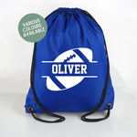 Load image into Gallery viewer, Personalised Name Drawstring American Football Bag SPLIT Design