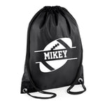 Load image into Gallery viewer, Personalised Name Drawstring American Football Bag SPLIT Design