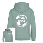 Load image into Gallery viewer, a green hoodie with a white logo on it