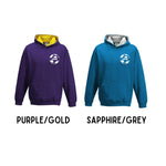 Load image into Gallery viewer, Personalised Football Soccer Kids Two Tone Hoodie - Custom Name Front & Back