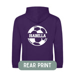 Load image into Gallery viewer, Personalised Football Soccer Kids Two Tone Hoodie - Custom Name Front & Back