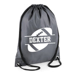 Load image into Gallery viewer, Personalised Name Drawstring American Football Bag SPLIT Design