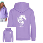 Load image into Gallery viewer, Kids Personalised Horse Hoodie – Custom Name Hoody For Young Rider