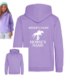 Load image into Gallery viewer, Kids Personalised Horse Hoodie – Custom Name Hoody For Young Rider