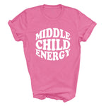 Load image into Gallery viewer, Azalea Middle Child Energy T-shirt with white retro print