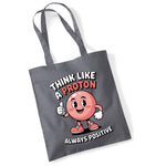 Load image into Gallery viewer, Think Like a Proton cotton tote bag in grey