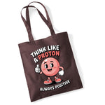 Load image into Gallery viewer, Think Like a Proton cotton tote bag in chocolate