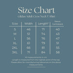 Load image into Gallery viewer, Gildan adult crew neck T-shirt size chart