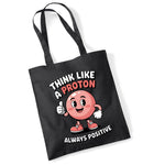 Load image into Gallery viewer, Think Like a Proton cotton tote bag in black