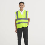 Load image into Gallery viewer, Grandad’s Little Helper Kids Hi Viz Vest – front view worn by a child