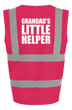 Load image into Gallery viewer, Grandad’s Little Helper Kids Hi Viz Vest – pink with white text