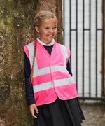 Load image into Gallery viewer, Girl wearing a pink kids hi vis vest