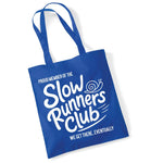 Load image into Gallery viewer, Slow Runners Club cotton tote bag in royal blue