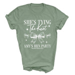 Load image into Gallery viewer, Personalised Hen Party T shirts Tying The Knot Bridal Party Shirts (Sage)