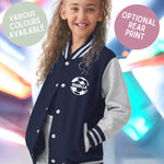Load image into Gallery viewer, Kids Personalised Name Football Soccer Varsity Letterman Jacket
