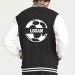 Load image into Gallery viewer, Kids Personalised Name Football Soccer Varsity Letterman Jacket
