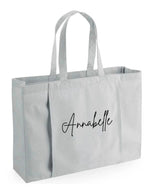 Load image into Gallery viewer, Personalised Large Name Organic Yoga Tote Bag