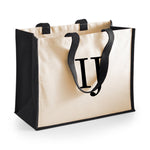Load image into Gallery viewer, Personalised Initial Monogram Large Jute Tote Bag