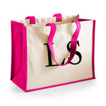 Load image into Gallery viewer, Personalised Initial Monogram Large Jute Tote Bag