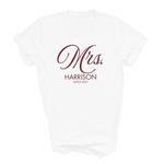 Load image into Gallery viewer, Mr and Mrs Personalised T-Shirts, Matching Newlywed Honeymoon Couple Shirts