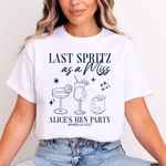 Load image into Gallery viewer, Last Spritz As A Miss Personalised Hen Party T-Shirts Navy