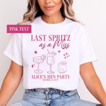 Load image into Gallery viewer, Last Spritz As A Miss Personalised Hen Party T-Shirts Light Pink