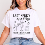 Load image into Gallery viewer, Last Spritz As A Miss Personalised Hen Party T-Shirts Black