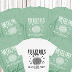 Load image into Gallery viewer, Personalised Hen Party Tshirts Disco Voulez Vous Saying I Do Bridal Party Shirts (Mint)