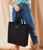 Load image into Gallery viewer, Personalised Small Initial Monogram Cotton Canvas Shopper Bag