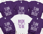 Load image into Gallery viewer, Team Bride Bride Hen Party T-shirts (Purple)
