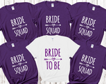 Load image into Gallery viewer, Bride Squad Bride Hen Party T-shirts (Purple)