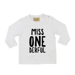 Load image into Gallery viewer, Miss Onederful 1st Birthday LONG SLEEVE Kids T-Shirt