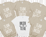 Load image into Gallery viewer, Team Bride Bride Hen Party T-shirts (Sand)