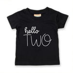 Load image into Gallery viewer, Hello Two Unisex Kids Birthday Age T-shirt