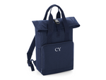 Load image into Gallery viewer, Personalised Initial Monogram Twin Handle Roll-Top Backpack