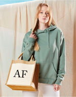 Load image into Gallery viewer, Personalised Initial Monogram Cotton Pocket Jute Tote Bag