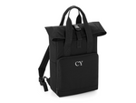 Load image into Gallery viewer, Personalised Initial Monogram Twin Handle Roll-Top Backpack
