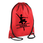 Load image into Gallery viewer, Personalised Name Drawstring Ballet Dancer Bag SPLIT Design