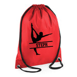 Load image into Gallery viewer, Personalised Name Drawstring Gymnast Gym Dance Bag SPLIT Design