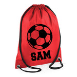 Load image into Gallery viewer, Personalised Name Drawstring Football Bag