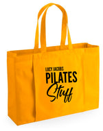 Load image into Gallery viewer, Personalised Name Pilates Stuff Organic Tote Bag