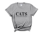 Load image into Gallery viewer, Cats Because People Are Dicks Adult Unisex T-Shirt